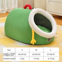 Semi-Closed Thickened Round Pet Sleeping Cave Portable Handheld Design Comfortable Cozy Cat House Christmas Katten Accessories (Green,S(36x25x22cm)) žalia