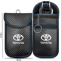 Car Key Case Signal Blocker Bag RFID Shielding Pocket For Toyota Corolla Yaris Prius CHR Aygo Camry Auris Avensis Land Cruiser 4 UB0 gray