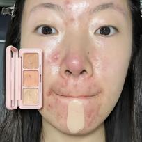 Concealer Palette Blemish Cover Concealer Color Correcting One-Shot Dark Circle Blemish Cover Palette Dark Circle Concealer, Three Colors, 1 pcs gray