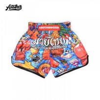 Kids Muay Thai Shorts Boxing MMA Kickboxing Training Fruit Print Design Sizes 110-160 120cm blue