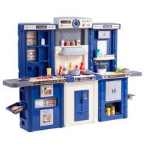 VEVOR Kids Kitchen Playset, 3-in-1 Toddler Kitchen with Simulated Spray, Sounds and Lights mėlyna