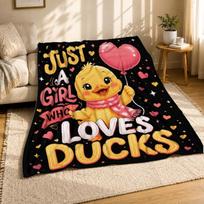 Tiesiog mergina, kuri myli antis Koralinio vilnos pledas Mielas ančiuko citatos dekoras 75cm*90cm brown