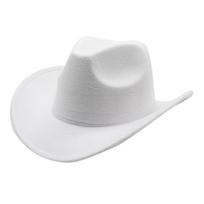 Cowboy Hat Wide Brim Knight Hat for Disco House Cocktail Parties Vacation Simple Style for Comedian Actor balta