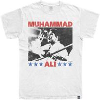 Muhammad Ali Boxing Ring White Graphic Crew Neck, Short Sleeve Tee - Vintage Style T Shirt for Men & Women - Made in The USA XXXXXL balta
