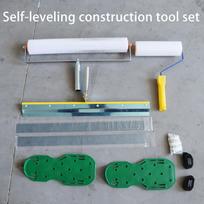 Self-leveling Spike Construction Tools Floor Construction Cement Self-leveling Tool Set Roller with Self-leveling Rake Long/short Roller Brush Self-leveling tool set gray
