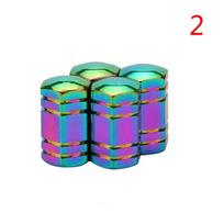 2026 Neon Lights Color Aluminum Car Tire Valve Caps General Cars Truck Air Port Cover High Quality Tire Rim Valve Wheel Stem Cap blue