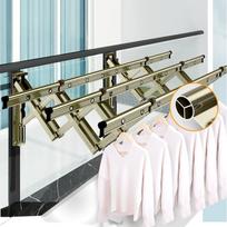 Jingui Furen Extendable Balcony Clothes Drying Rack - Outdoor Retractable and Folding Drying Pole. 1m Reinforced 3rods+Upgraded Bracket gray