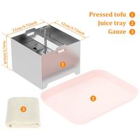Tofu Press Mould Cheese Making Molds Food Grade Stainless Steel Tofu Maker Press Mold Kit Homemade Tofu Mold Kitchen Tool Set S gray