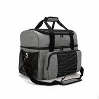 Bowling Bag with Shoe Compartment Smooth Zipper Duffel Padded for Bowlers, Athletes, pilka spalva