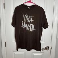 Coldplay Viva La Vida T-Shirt Black S-5XL cOTTON Men And Women XXL gray