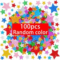 Glitter Foam Star Stickers Colorful Self Adhesive Eva Foam Stickers Diy Crafts Scrapbooking Home Christmas Party Decoration red