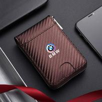 Carbon Fibre Leather Wallet Car Emblem Credit Card Bag Purses For BMW 50th Anniversary 3 5 Series X1 X3 X4 X5 X6 F10 F30 E46 E60 gzsh02 juoda