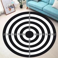 Dart Board Pattern Round Area Rug Bull's-eye Circle Carpet Teens Bedroom Living Room Chair Mat Fashion Home Decoration Floor Mat 120cm x 120cm gray