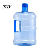 Large Capacity Water Bottle Reusable Jug with Easy Grip Handle, Clear PET Refillable Backpacking Bottle, Portable Storage Container for Home 5L gray