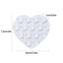 Heart Suction Cup Phone Mount Sticky MobilePhone Stand Strong Grip Holder Silicone Double-Sided Phone Case For Selfies raudona