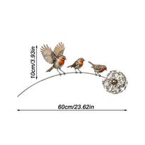Metal Robin with Stake Memorial Metal Art Sculpture Commemorative Yard Stake for Outdoor Lawn Backyard Patio Porch gray