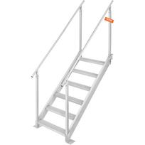 VEVOR Aluminum Dock Ladder Boat Dock Ladder 43-51in/109.2-129.5 cm Height Adjustable 6 Steps 80 x 185 x 209.2 cm