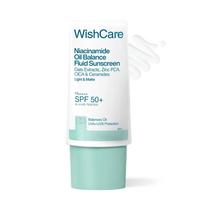 WishCare Niacinamide Oil Balance Fluid Sunscreen SPF 50 PA++++ In-Vivo Tested | 8Hrs+ SPF Protection | Lightweight, Matte & No White Cast | Sunscre white