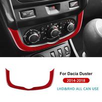For Dacia Duster 2014 2015 2016 2017 2018 Real Soft Carbon Fiber Sticker LHD RHD Car Central Control AC Frame Interior Trim Red Carbon gray