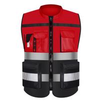 Atspindinti saugos liemenė motociklininkui - Apsauginiai drabužiai nuo kritimo kelionėms ir važiavimui Large Red/Black - Cloth Pocket orange