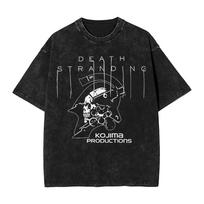 Death Stranding 2 Sam Bridges T Shirts Washed Cotton T-Shirts  Vintage for Men Women Tops Streetwear Summer Tops Tees XL black