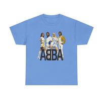 Unisex shirt Cotton Oversize Large Size ABBA  Heavy Cotton , Classic Band Tee, ABBA Fan Gift, 70s music S black