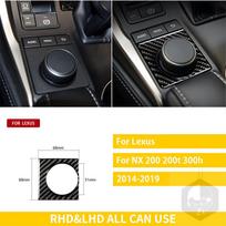 For Lexus NX 200 200t 300h 2014- Accessories Car Carbon Fiber Interior Gear Control Knob Trim Stickers 11 black