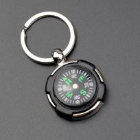 Men's Zinc Alloy Compass Tire Keychain Pendant - Practical Gift gray