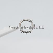 F136 Titanium Hinge Spike Daith Ring Thorns Vine Closure Earrings for Piercings gray