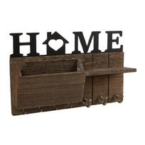 Wall Mounted Key Rack and Mail Holder Decorative Key Hanger Space Saving Coat and Leash Hook Multipurpose Wall Organizer 1 black