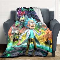 1 vnt. Rick and Morty pledas, lengvas flanelinis užtiesalas sofai, lovai, kelionėms, svetainei, biurui, sofai, kėdei ir lovai 80x120cm gray