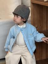 Baby autumn and winter coat new children's clothing children's clothing winter boys thickened sweater set 73CM gray