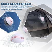 Funny Creative Car Prank Sticker Tennis Glass Modification Adhesive Car Fragment Sticker 3D Stereoscopic Fun Window Sticker One Size gray