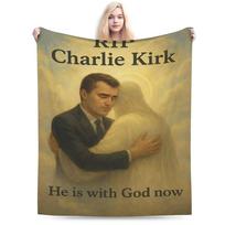 Charlie Kirk Mirties Flanelinis pledas Žieminis Šiltas Minkštas Lovos Pledas Vaikų Miegamajam Patogus Lovatiesė Sofos Lovo Dangalas 75x90cm