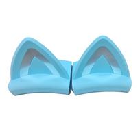 2Pcs Cat Ears Headphones Decorated Free Removal Silicone Gaming Headsets Attachment Headphones Accessories Lightweight rožinė