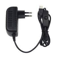 Raspberry Pi 5V 3A Power Adapter with Integrated Switch Button