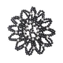 Ornament Ladies Handmade Crystal Snood Elastic Balle Bun Net Hair Bun Pearl Hair Nets Headwear juoda