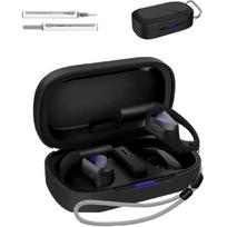 Dėklas ASUS ROG Cetra Open Wireless atvirų ausų ausinėms su valymo rinkiniu, minkštas silikonas su raktų pakabuku ir dirželiu, pilnas apsauginis dėklas vyrams ir black