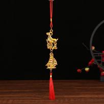 Chinese New Year 2027 Goat Hanging Ornaments Gold Lucky Design Red Tassels Ideal for New Year Party Home Decor Creative Gift A12