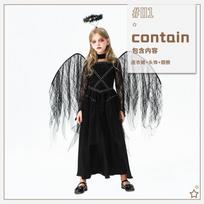 Halloween Children's Costume Angel Demon Girl Night Elf Children's Clothing Stage Dress Performance Dress 140cm white