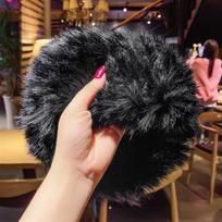 Women's Real Rabbit Fur Hat - Trendy Warm and Cozy Winter Head Wrap with Wide Brim and Thickened Cold Weather Protection gray