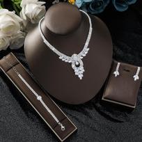 New Nigeria Dubai Jewelry Set Bride Necklace Bracelet Earrings Ring Four-Piece Set black