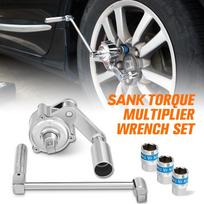 Torque Multiplier Wrench,Heavy Duty Extension Wrench Set with17mm/19mm/21mm Sockets for Loosening Car Tire Lug Nuts,Lug Nut Remover1/2 Driver1:20Labor gray