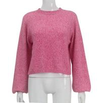 Round Neck Long Sleeve Backless Lace-up Sexy Sweater Women Knitted Loose Women's Top Pullover New Autumn Winter Casual Solid Color Short Blouse L balta