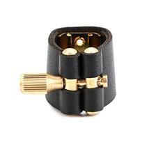 Alto Saxophone Ligature Fastener Compact Durable Artificial Leather for Tenor Alto Sax Saxophone Rubber Mouthpiece black