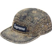 Supreme Bandana Jacquard Denim Camp Cap Blue One-Size black