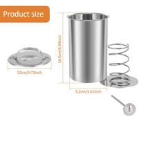 Ham Maker Stainless Steel Meat Press Cooker Deli Meat Press Mold with Thermometer for Pork Poultry Cooking Kitchen Accessories gray