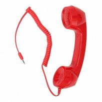 Retro telefono ragelis mobiliajam telefonui ir kompiuteriui - Daugiafunkcis spinduliuotę apsaugantis rankinis imtuvas raudonos spalvos