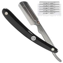 PARKER Safety Razor Men , Srb Straight Edge Disposable Blade Professional Barber Straight Edge Razor With Stainless Steel Blade Arm, 5 Parker Premi