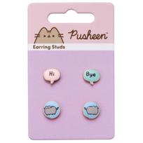 Pusheen the Cat  Hi , Bye  Stud Earrings Set white